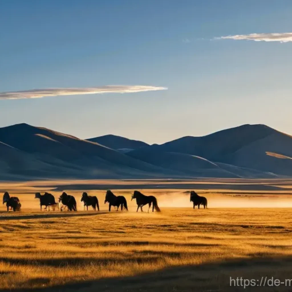 몽골의 독특한 전설과 신화 - **Prompt: The Eternal Blue Sky and Nomadic Reverence**
"A breathtaking panoramic view of the vas...