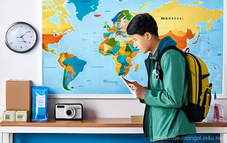 몽골에서 자주 발생하는 질병 - **Prompt:** A young, adventurous traveler, realistically depicted with an inquisitive expression, st...