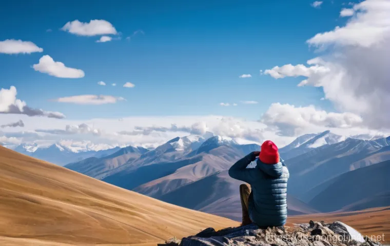 몽골에서 자주 발생하는 질병 - **Prompt:** A traveler in their late 20s to early 30s, dressed in sturdy, layered outdoor clothing s...