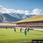 Home 18 몽골의 주요 축구 경기 - A vibrant local football match in a rural Mongolian village during daytime, with enthusiastic specta...